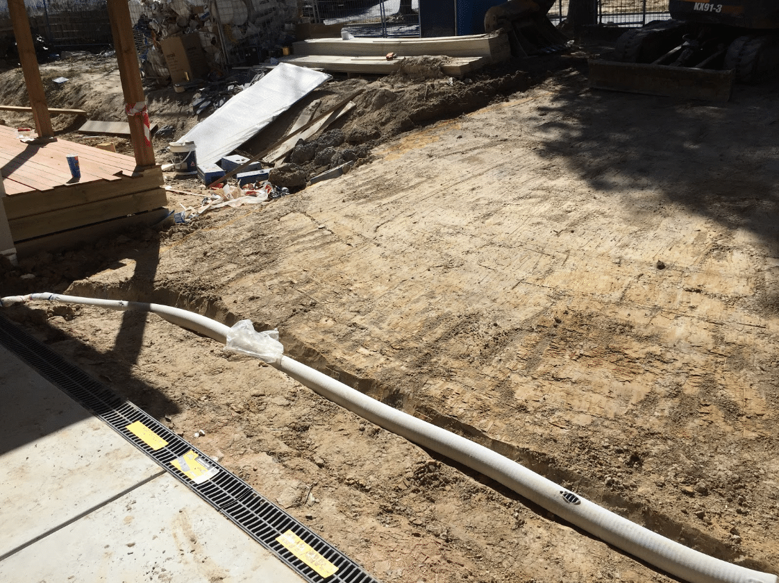 Subsurface drainage installed