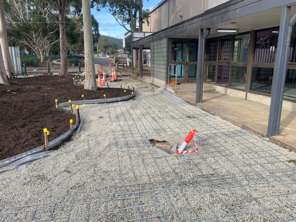 Permeable paving installation